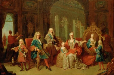 Die Familie von Philipp V. (1683-1746) von Bourbon, ca. 1722